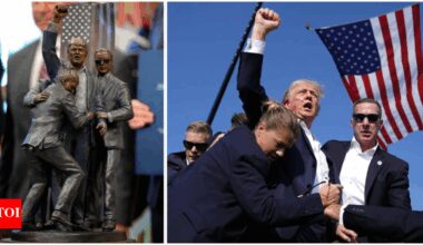 Trump assassination attempt sculpture: 'Fight, fight, fight': Statue of Trump's assassination attempt at White House
