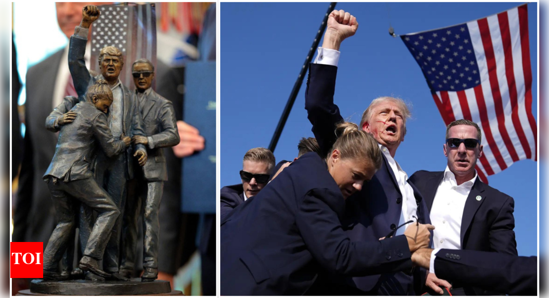 Trump assassination attempt sculpture: 'Fight, fight, fight': Statue of Trump's assassination attempt at White House