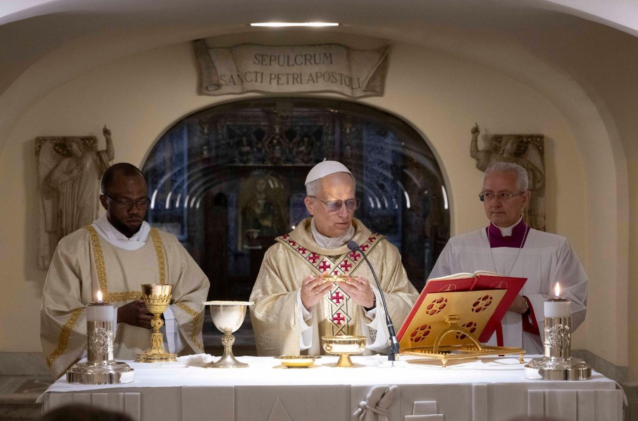 Pope Leo XIV celebrates Mass at the tomb of Saint Peter