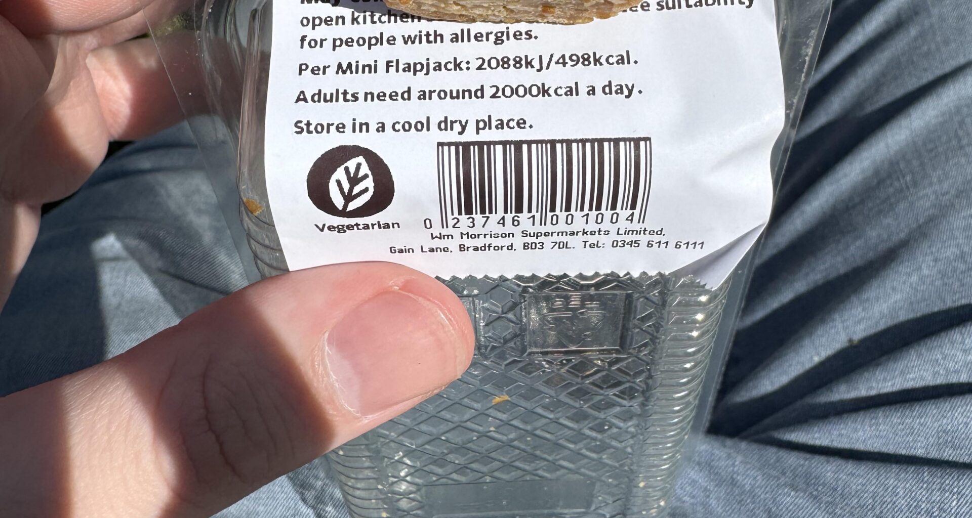 Just in the sun today, enjoying my 4000 calorie pack of 8 mini flapjacks