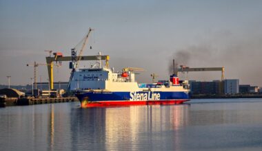 Belfast-Haysham boat leaving port