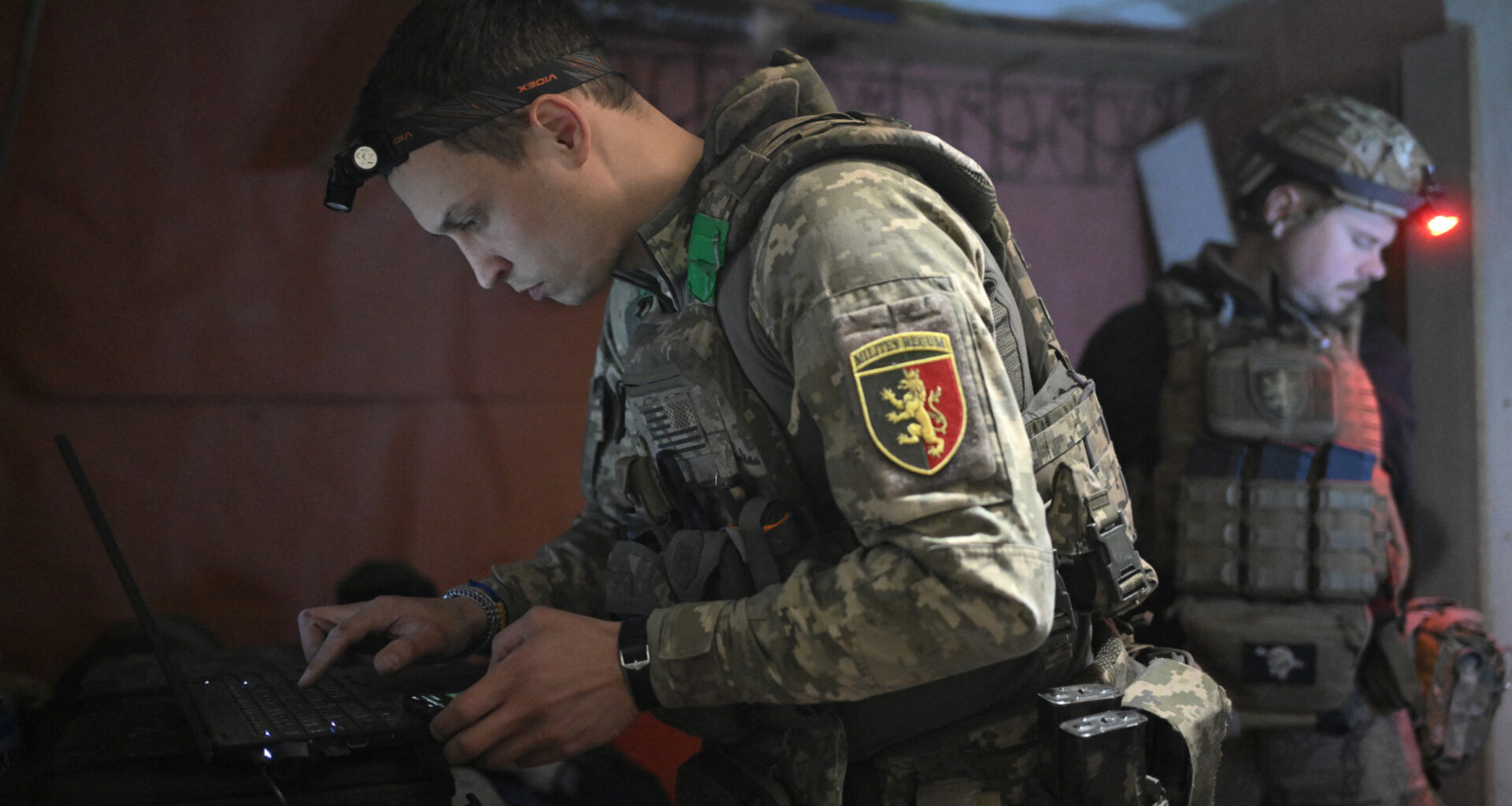 Ukrainian servicemen from the 24th mechanized brigade