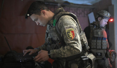 Ukrainian servicemen from the 24th mechanized brigade