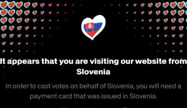 Evrovizija: organizatorji Sloveniji pripisali slovaško zastavo