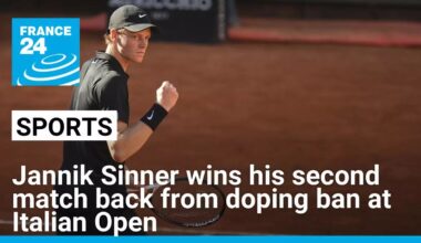 Jannik Sinner wins his second match back from doping ban at Italian Open • FRANCE 24 English