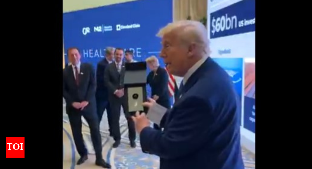 Watch: Trump says he's 'not thrilled' with 'a drop of oil' UAE gifted him in viral video