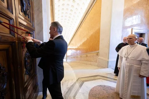 It was reported that the Vatican's press office shared a video showing the first American Pope performing the act on Monday
