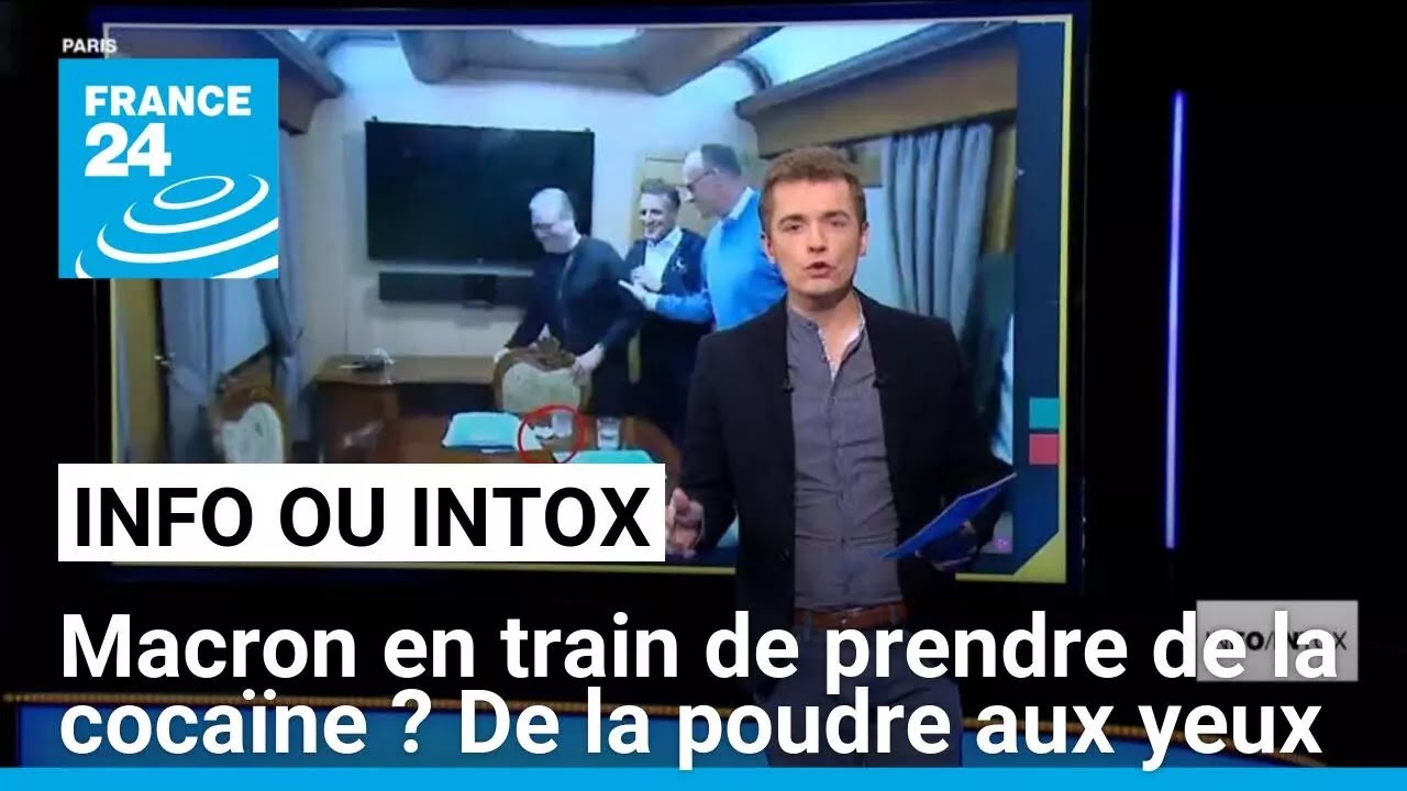 Emmanuel Macron en train de prendre de la cocaïne ? De la poudre aux yeux • FRANCE 24