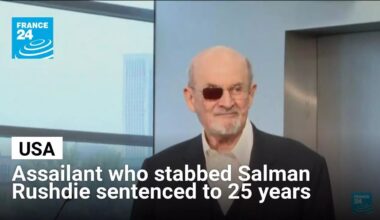 The man who stabbed author Salman Rushdie on stage has been sentenced to 25 years in prison