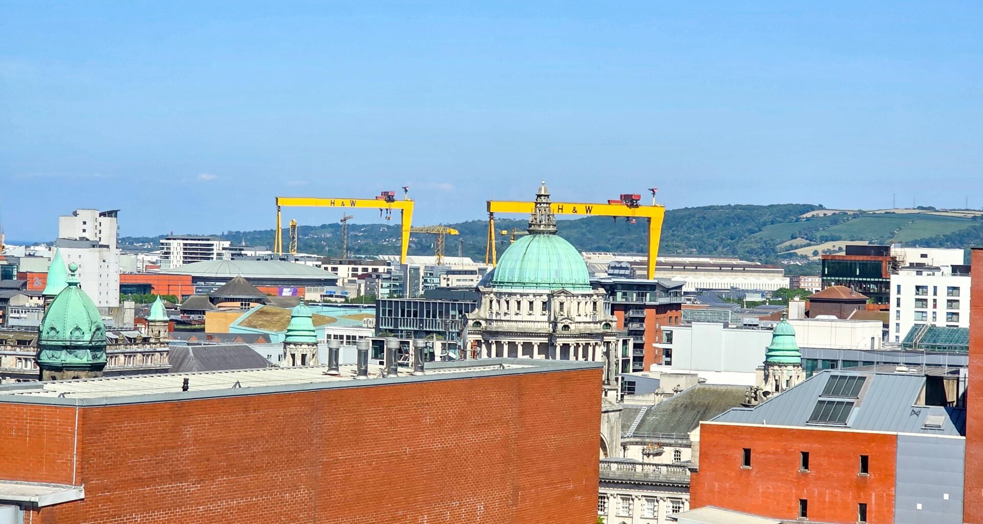 The view from the penthouse suite in the europa hotel