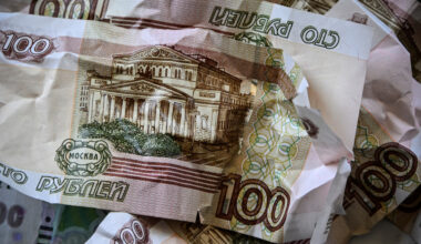 Russian ruble banknotes