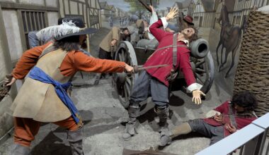 Possibly the most dramatic museum diorama I've seen. [Pembroke Castle]