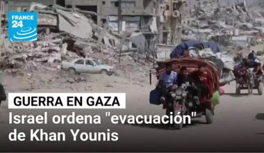 Gazatíes huyen de Khan Younis por orden de Israel mientras sigue la ofensiva • FRANCE 24 Español