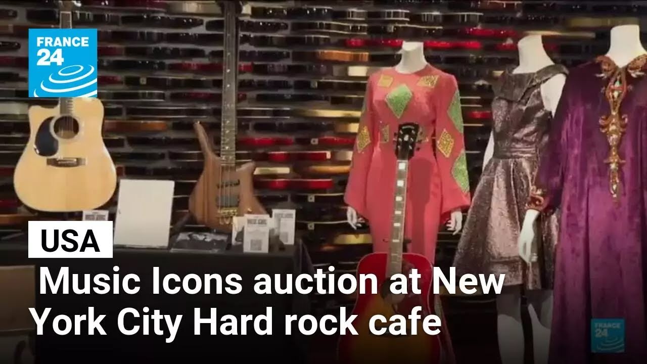 Music Icons auction at New York City Hard rock cafe • FRANCE 24 English