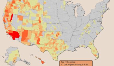 [OC] FEMA Wildfire Disasters Since 2000 by County