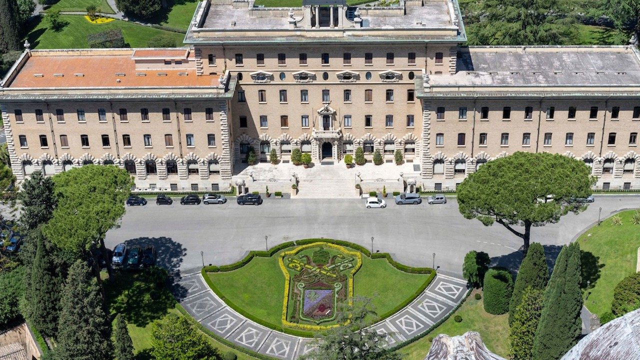 Floral coat of arms for Pope Leo XIV unveiled in Vatican Gardens