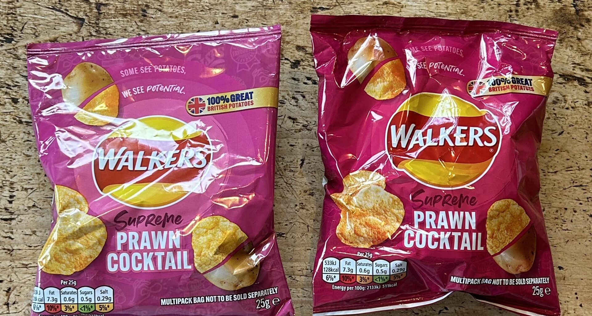 Why is one packet dark pink and one light pink?….
