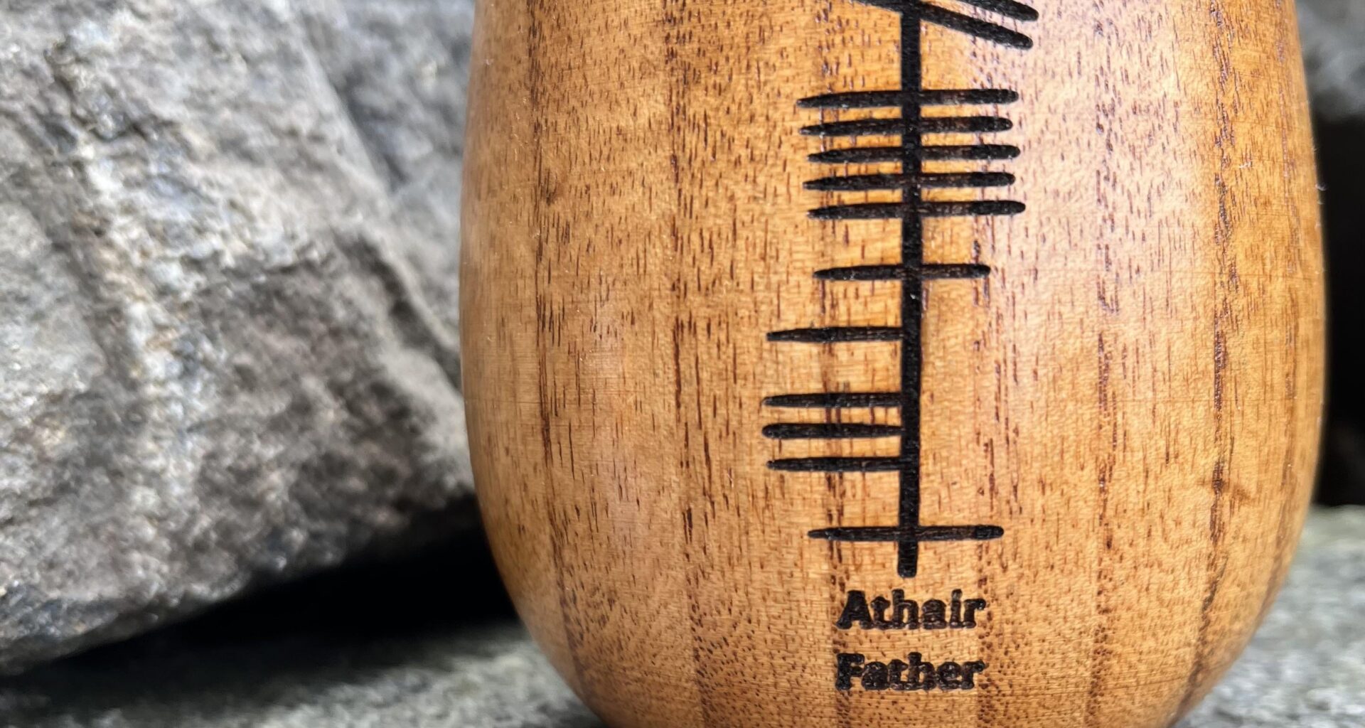 An Irish Ogham cup i made for Father’s Day