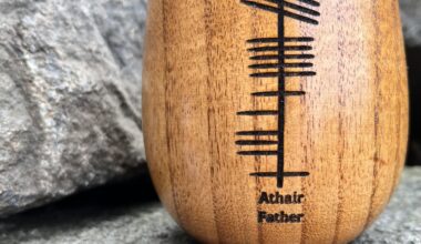 An Irish Ogham cup i made for Father’s Day