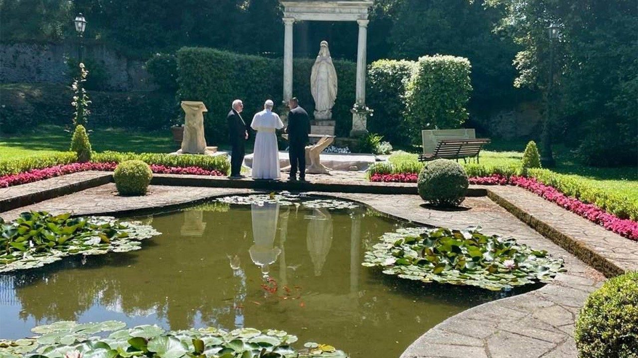 Pope Leo XIV visits the Borgo Laudato Sì in Castel Gandolfo
