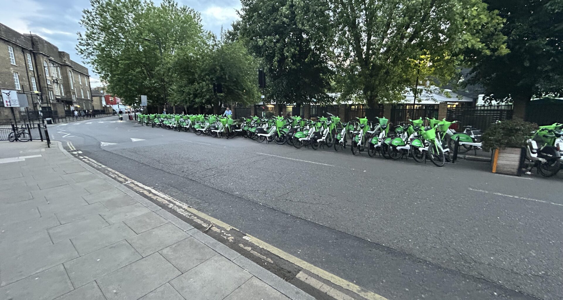 For those complaining about lime bike parking in central London. I raise you Netil market on Friday nights