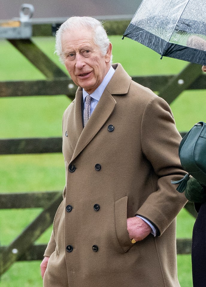 King Charles III at a Sunday service.