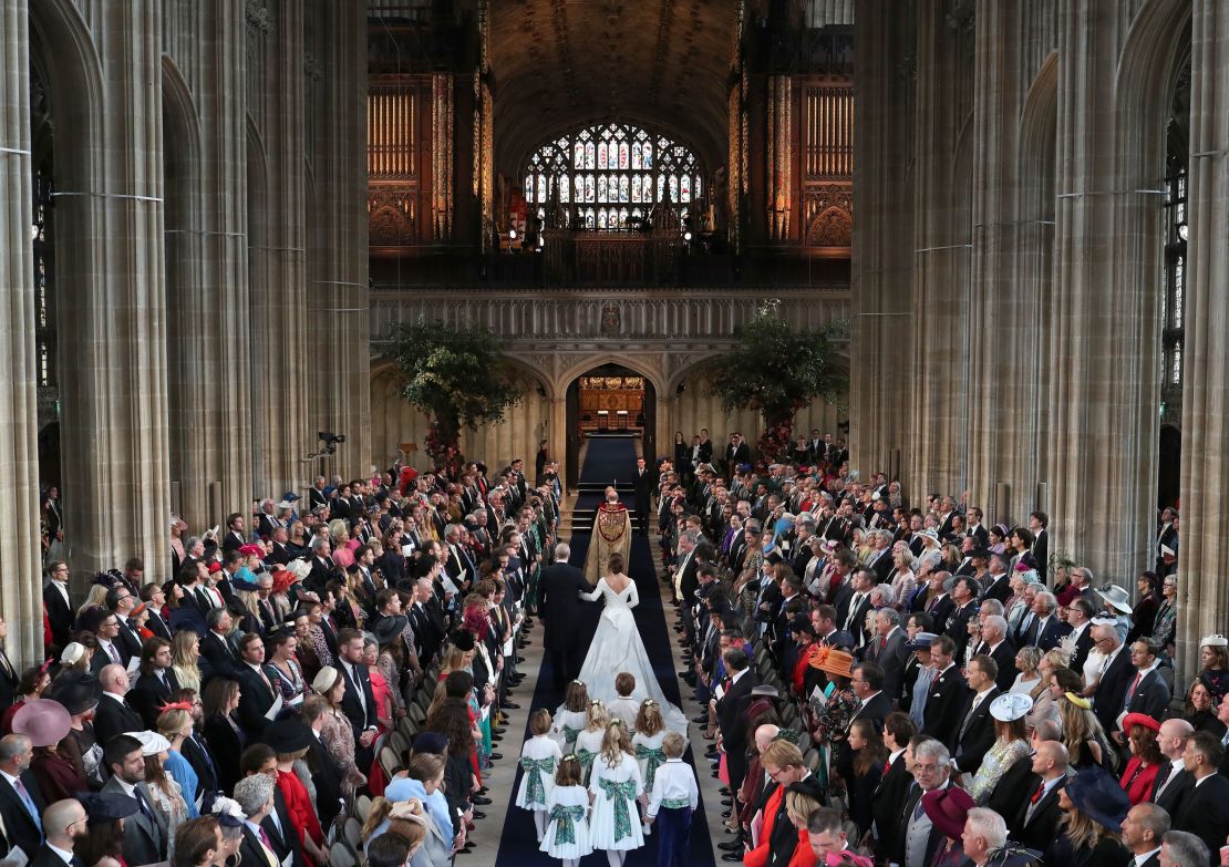 Princess Eugenie chose to marry in a dress designed by UK-based designers Peter Pilotto and Christopher De Vos.