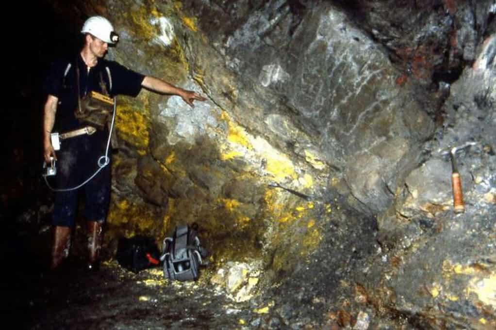Image of a man in the Oklo mine where the natural nuclear reactor formed
