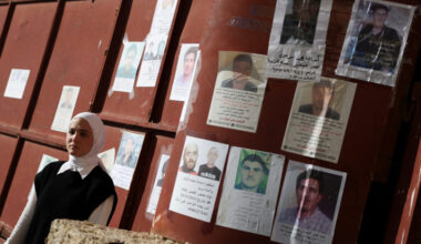 People search for prisoners at Sednaya prison