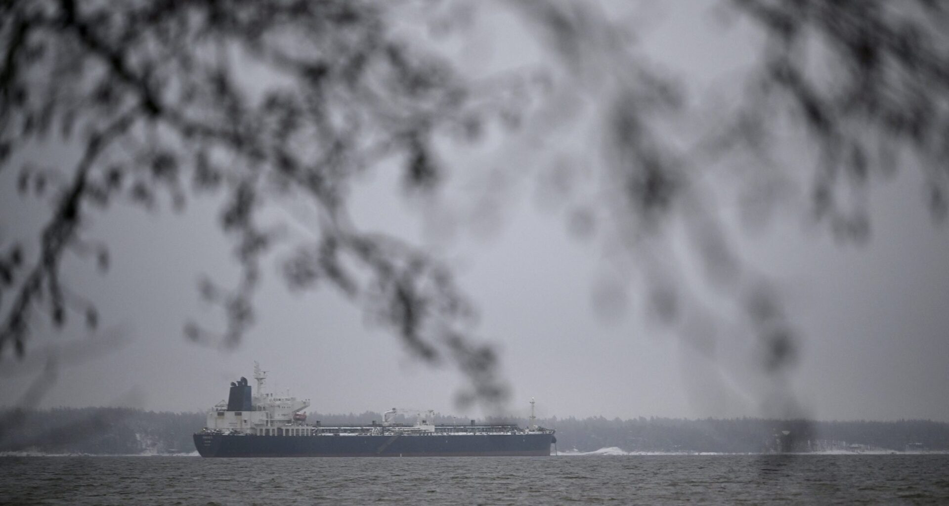 Suspected shadow fleetl tanker Eagle S anchored near the Kilpilahti port in Porvoo