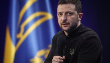 Ukraine's President Zelenskiy attends a press conference in Kyiv