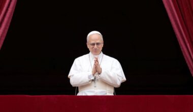 ‘Never again war!’ Pope Leo calls for peace in Ukraine and Gaza in first Vatican address since his election