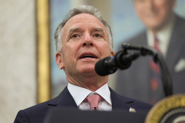 U.S. special envoy Steve Witkoff speaks during a swearing-in ceremony for the interim U.S. attorney for the District of Columbia at the White House in Washington, D.C., May 28, 2025.
