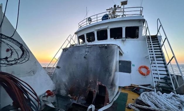 The global Freedom Flotilla Coalition says its ship, loaded with humanitarian aid for Gaza, was struck with drones in international waters off Malta, 3 May 2025 - Freedom Flotilla The global Freedom Flotilla Coalition says its ship, loaded with humanitarian aid for Gaza, was struck with drones in international waters off Malta, 3 May 2025 - Freedom Flotilla