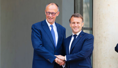 The German Chancellor Friedrich Merz meets the French President Emmanuel Macron in Paris