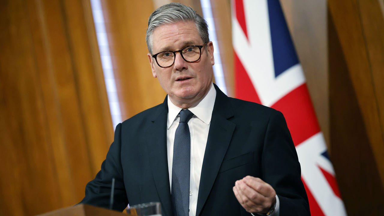 British Prime Minister Keir Starmer speaks in Downing Street