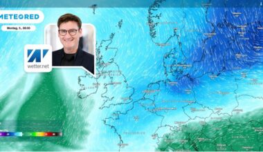 Die Wetterkarte zeigt die Polarluftmassen aus Nordeuropa.