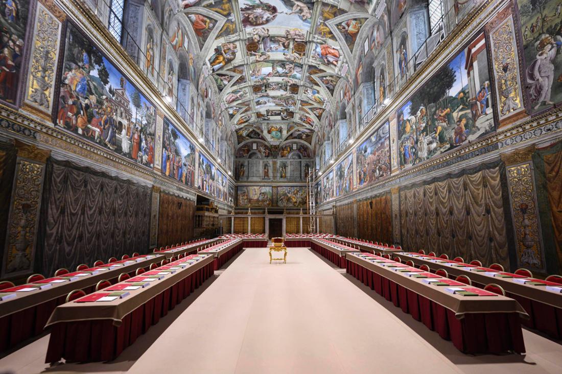 Bei der Papstwahl im Fokus: die Sixtinische Kapelle in der Vatikanstadt.