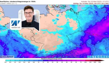 Regensummen bis zum nächsten Wochenende in Deutschland.