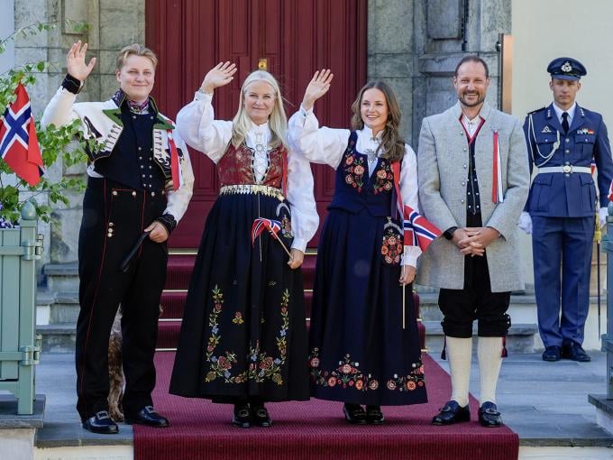 The family of the Crown Prince of Norway on Norwegian Constitution day. May 17 2025. Photo: Lise Åserud, NTB.