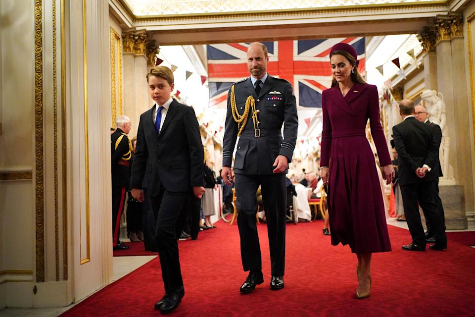Prince George, Prince William and Princess Kate Middleton on VE Day 2025