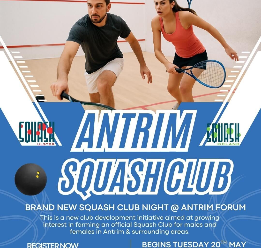 For any interested in Squash there is a new club starting up in Antrim