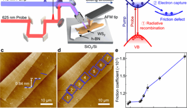 Ultrafast dynamics of electronic friction energy dissipation in defective semiconductor monolayer