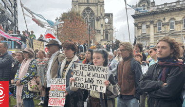 Hundreds gather in Dunedin for protest against proposed gender legislation