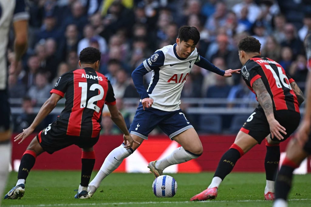 Son Heung-min of Tottenham Hotspur during the Premier League match against AFC Bournemouth in London on Friday. Photo: AFP