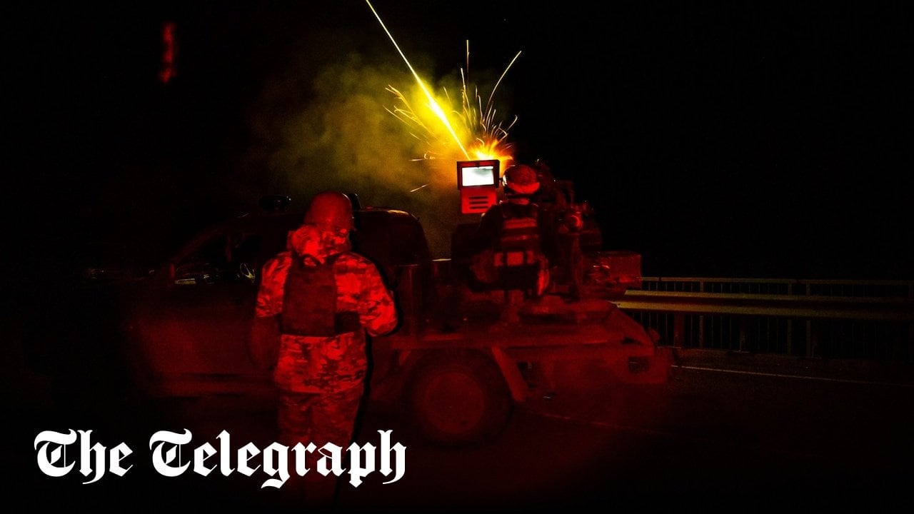 On the road with the Ukrainians downing drones with machine guns