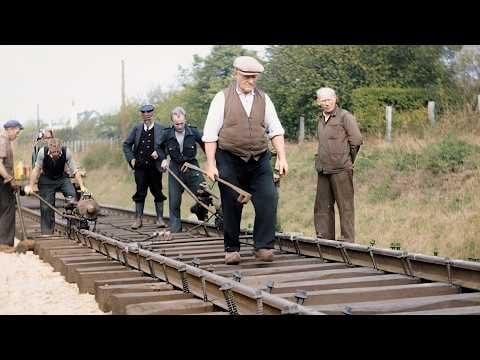 Balleruplinien elektrificeres 1949 | Farvelagt film