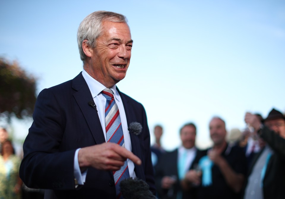 Nigel Farage speaking at a post-election event.