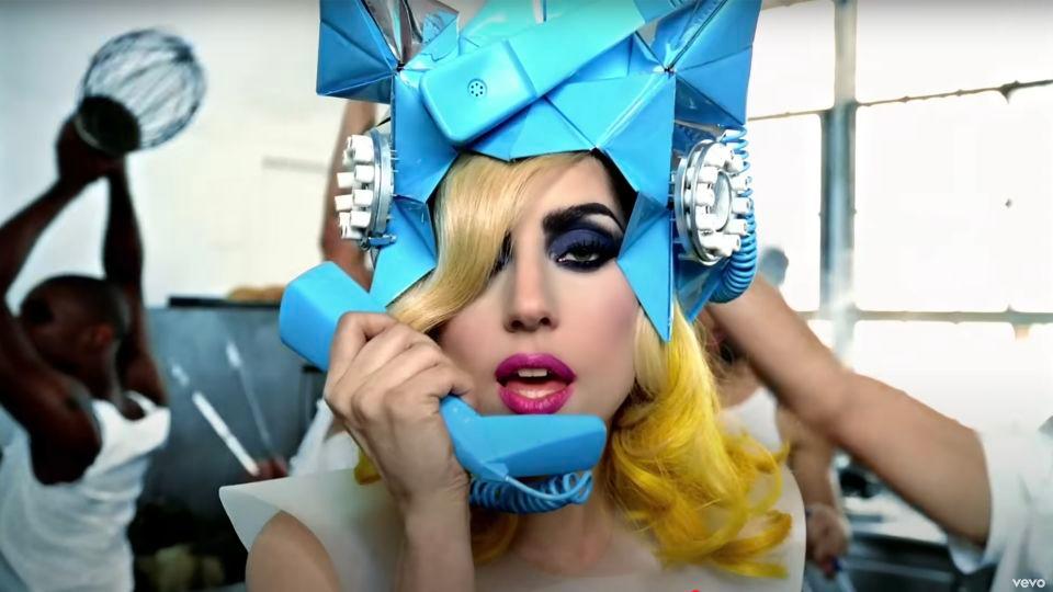 Lady Gaga's 10-minute "Telephone" video depicts the singer in a romantic relationship with Beyoncé, her partner in crime. - From Lady Gaga/YouTube