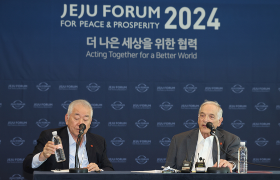 Robert Gallucci, former U.S. Assistant Secretary of State, gives an interview at the Jeju Forum held at the Jeju International Convention Center in Seogwipo, in the afternoon on May 30, 2024. [YONHAP]